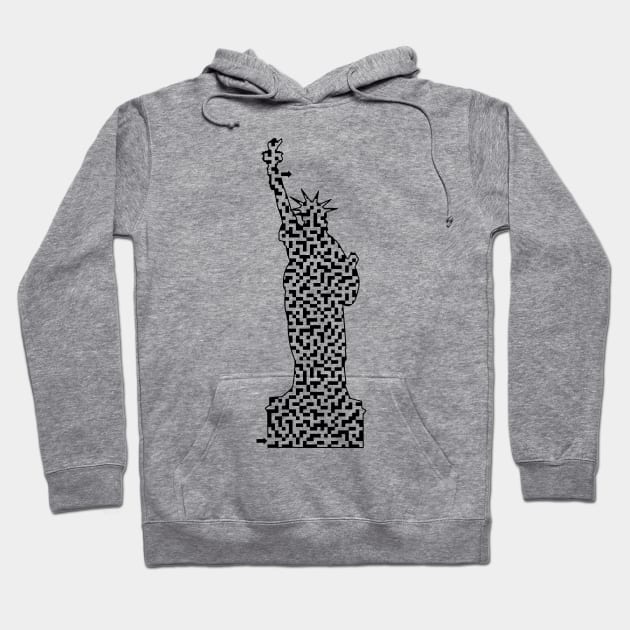 Statue of Liberty Shaped Maze & Labyrinth Hoodie by gorff